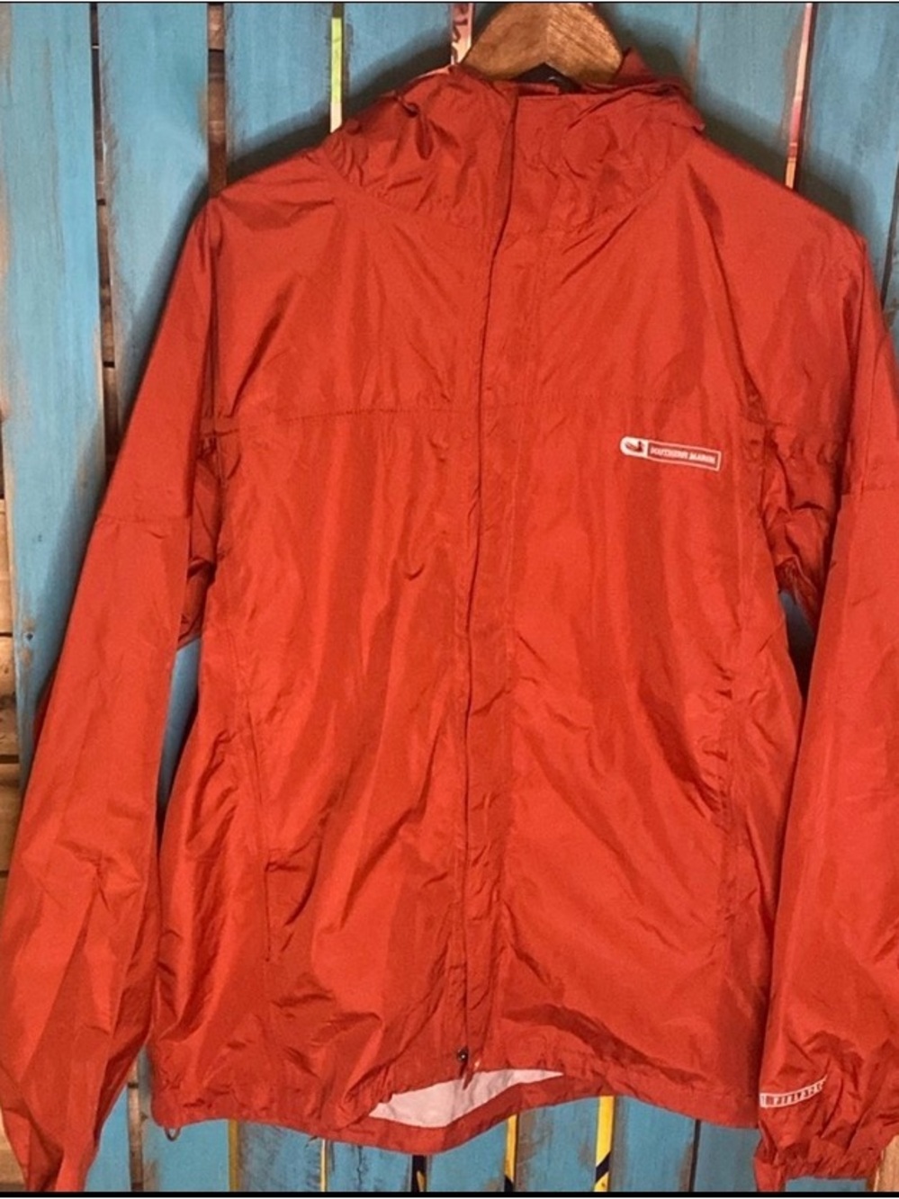 Southern Marsh Fieldtec hooded windbreaker jacket size large orange full zip